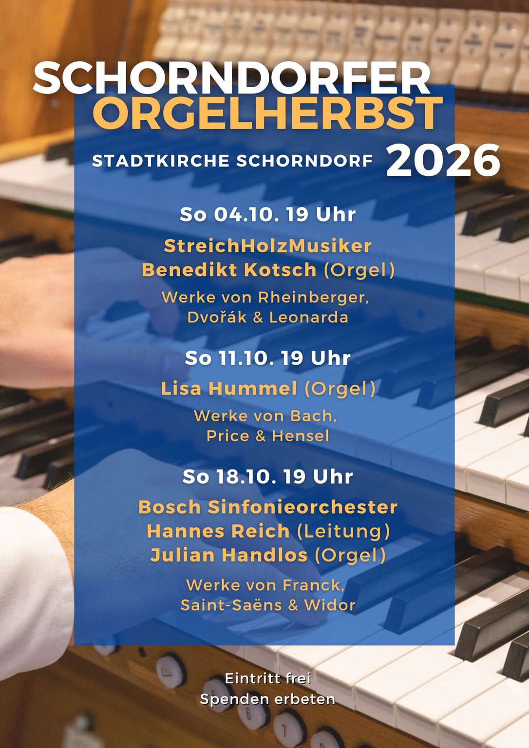Schorndorfer Orgelherbst 2026 in der Stadtkirche Schorndorfer Orgelherbst 2026 in der Stadtkirche